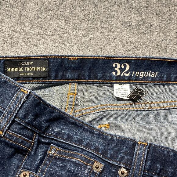 J. Crew Blue Jeans Midrise Toothpick Womans Size 32 - Picture 6 of 10